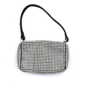 Rhinestone Evening Purse Silver & Black- Gorgeous!